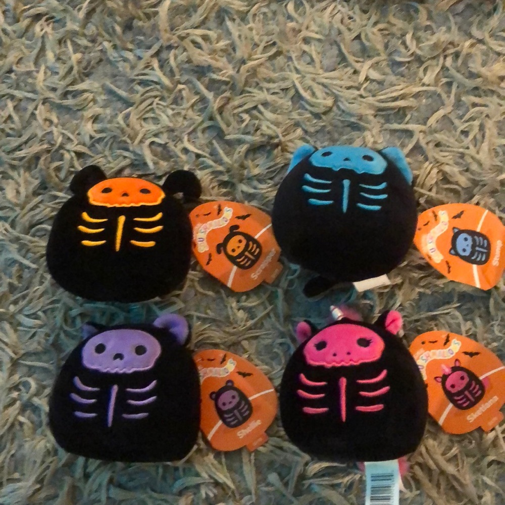 4 Pack Skeleton Squishmallow 4” NWT